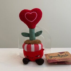 New 6.5” Russ Greenhouse Plants HEART FLOWER Valentines Plush